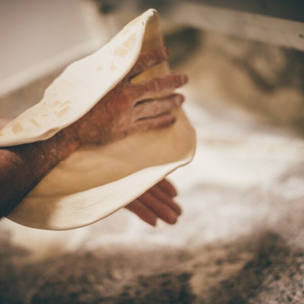 Dough for pizza ready to be condished and cooked!
